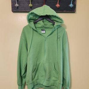 Dream Branding men's smile zip up hoodie. Size large